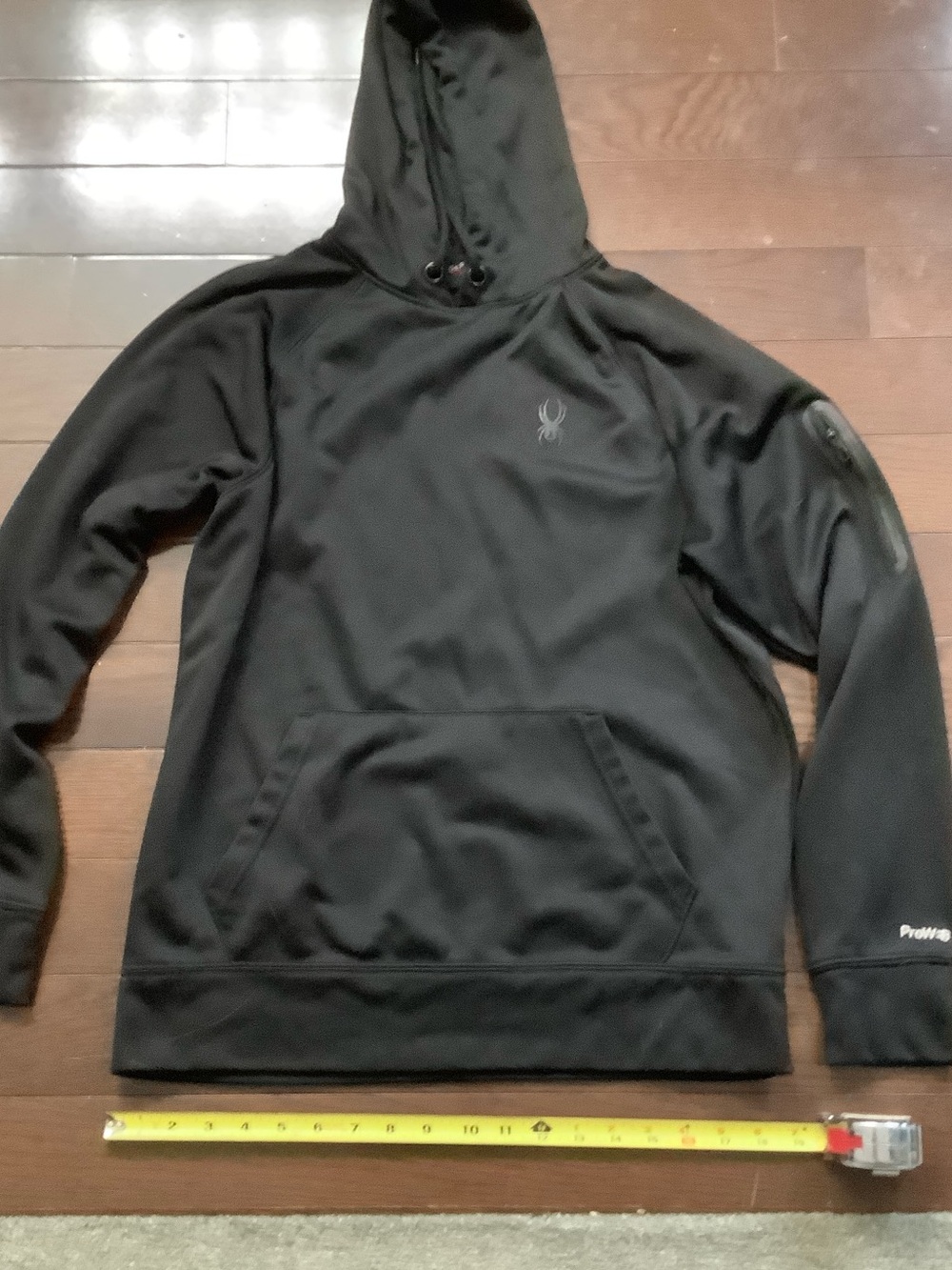 mens Spyder Black Hoodie with Subtle Logo